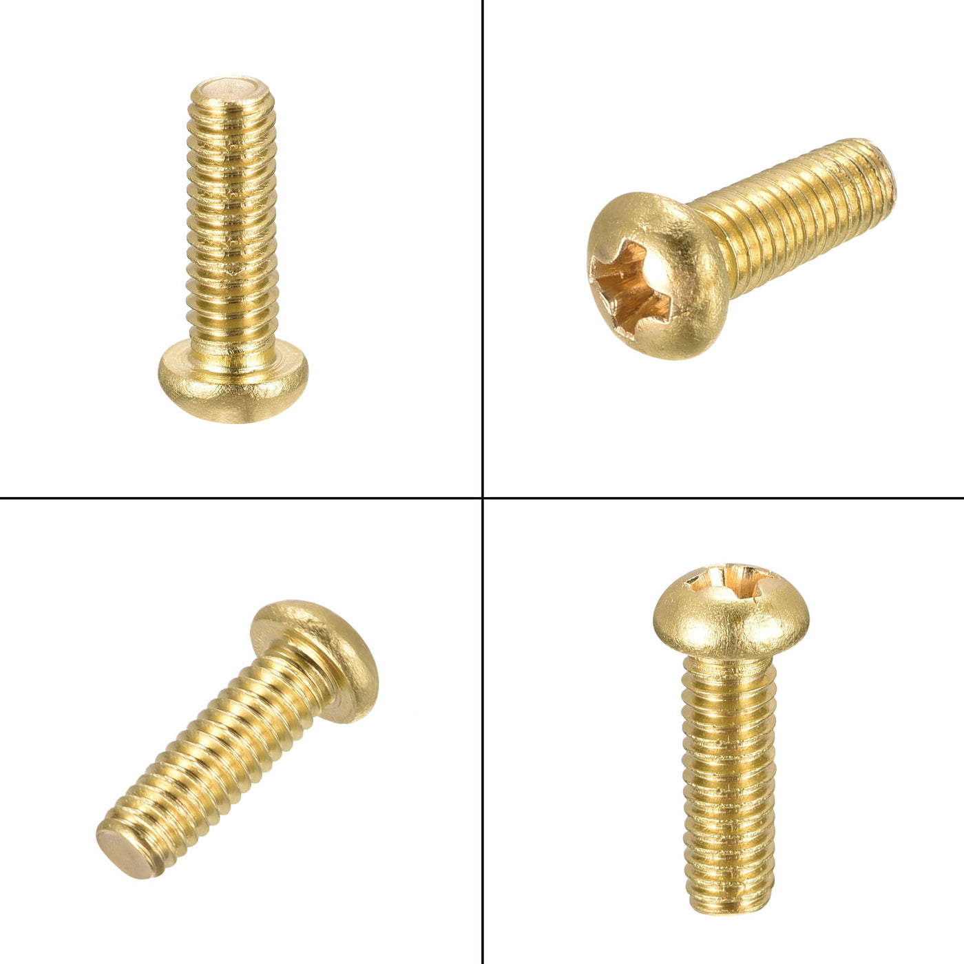 uxcell Uxcell Brass Machine Screws, Phillips Pan Head Fastener Bolt for Furniture, Office Equipment, Electronics