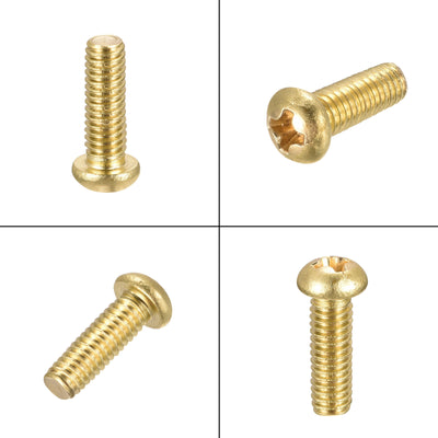 Harfington Uxcell Brass Machine Screws, Phillips Pan Head Fastener Bolt for Furniture, Office Equipment, Electronics