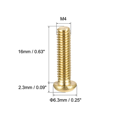 Harfington Uxcell Brass Machine Screws, Phillips Pan Head Fastener Bolt for Furniture, Office Equipment, Electronics