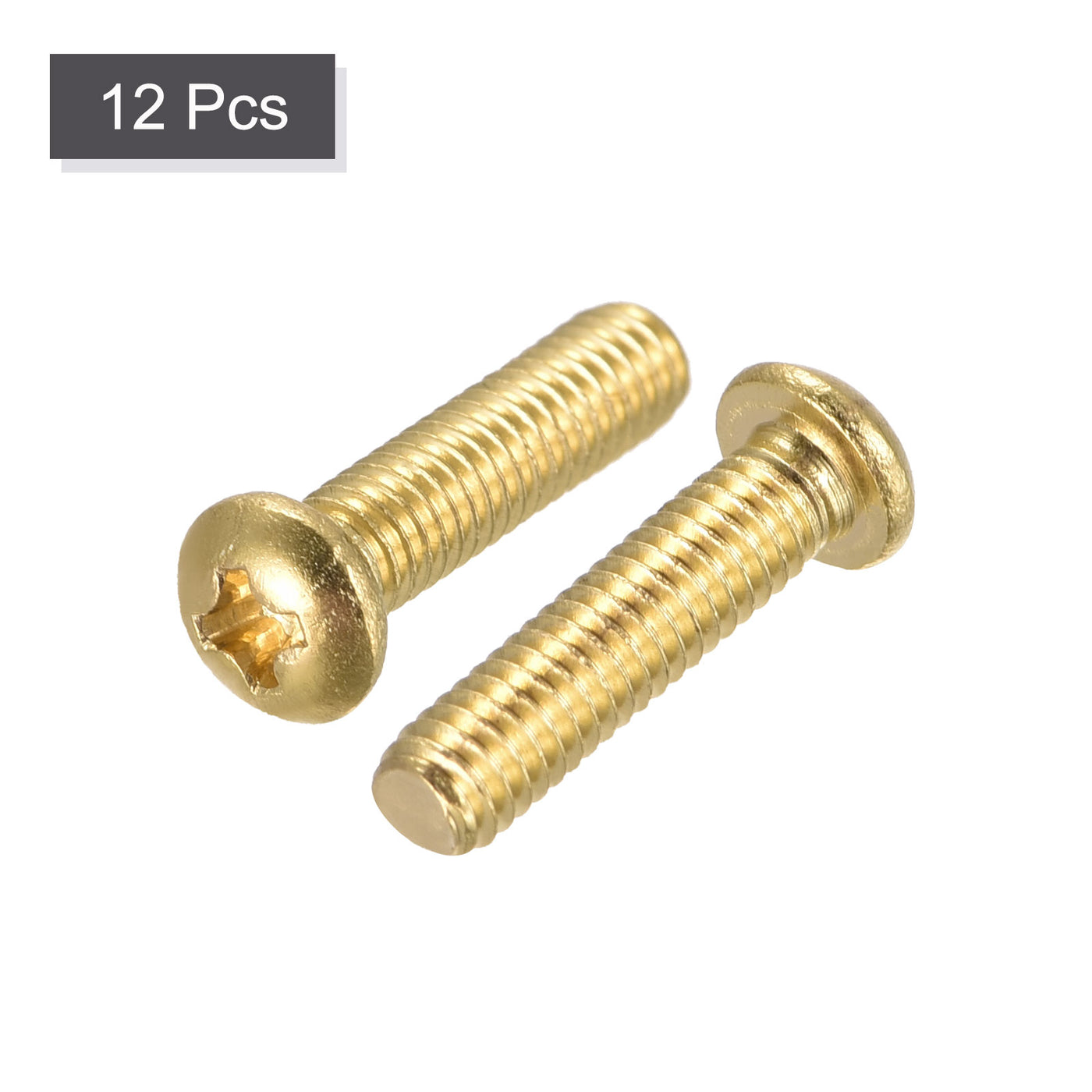 uxcell Uxcell Brass Machine Screws, Phillips Pan Head Fastener Bolt for Furniture, Office Equipment, Electronics