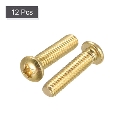 Harfington Uxcell Brass Machine Screws, Phillips Pan Head Fastener Bolt for Furniture, Office Equipment, Electronics