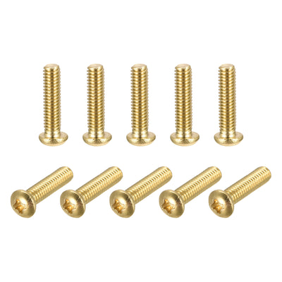 Harfington Uxcell Brass Machine Screws, Phillips Pan Head Fastener Bolt for Furniture, Office Equipment, Electronics