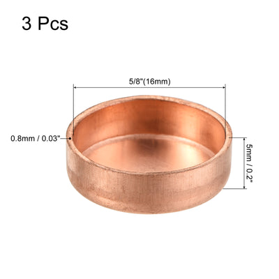 Harfington Copper End Cap Pipe Fitting Sweat Plug Connection for Water Plumbing