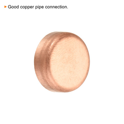 Harfington Copper End Cap Pipe Fitting Sweat Plug Connection for Water Plumbing