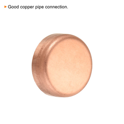 Harfington Copper End Cap Pipe Fitting Sweat Plug Connection for Water Plumbing