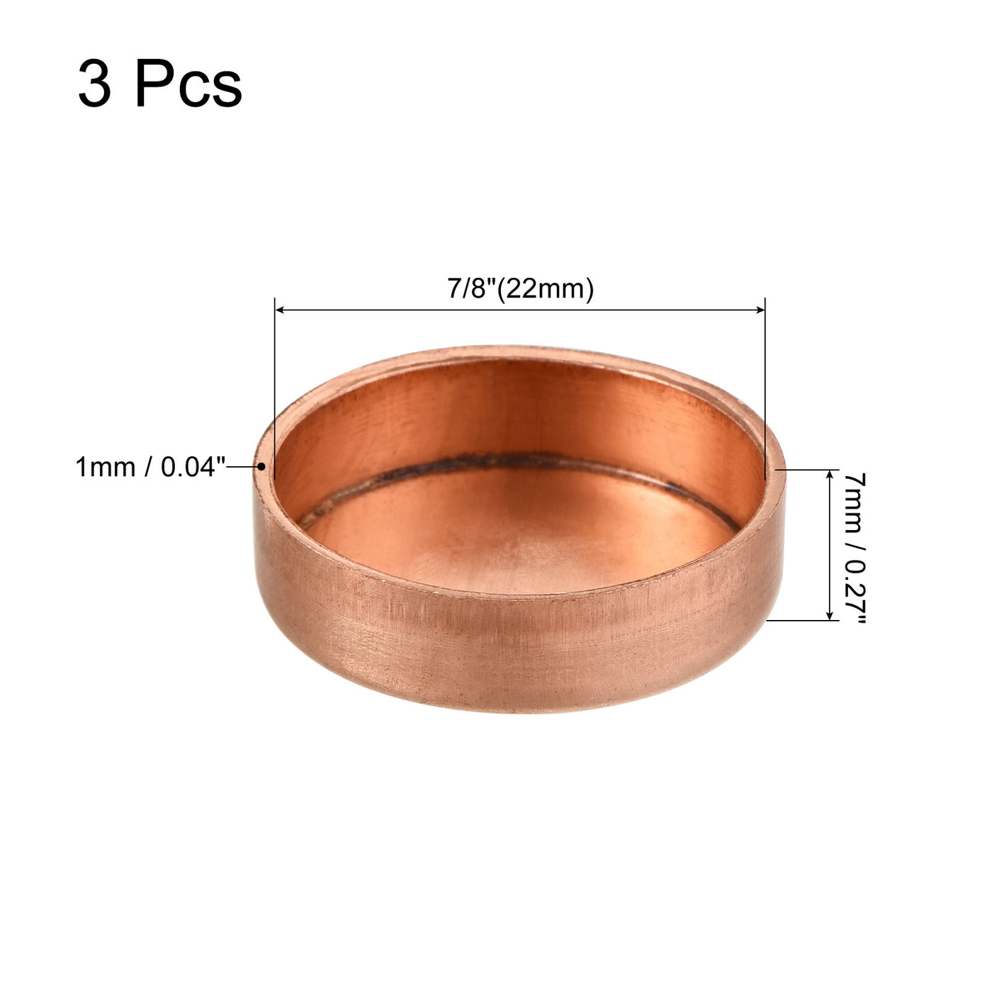 Harfington Copper End Cap Pipe Fitting Sweat Plug Connection for Water Plumbing