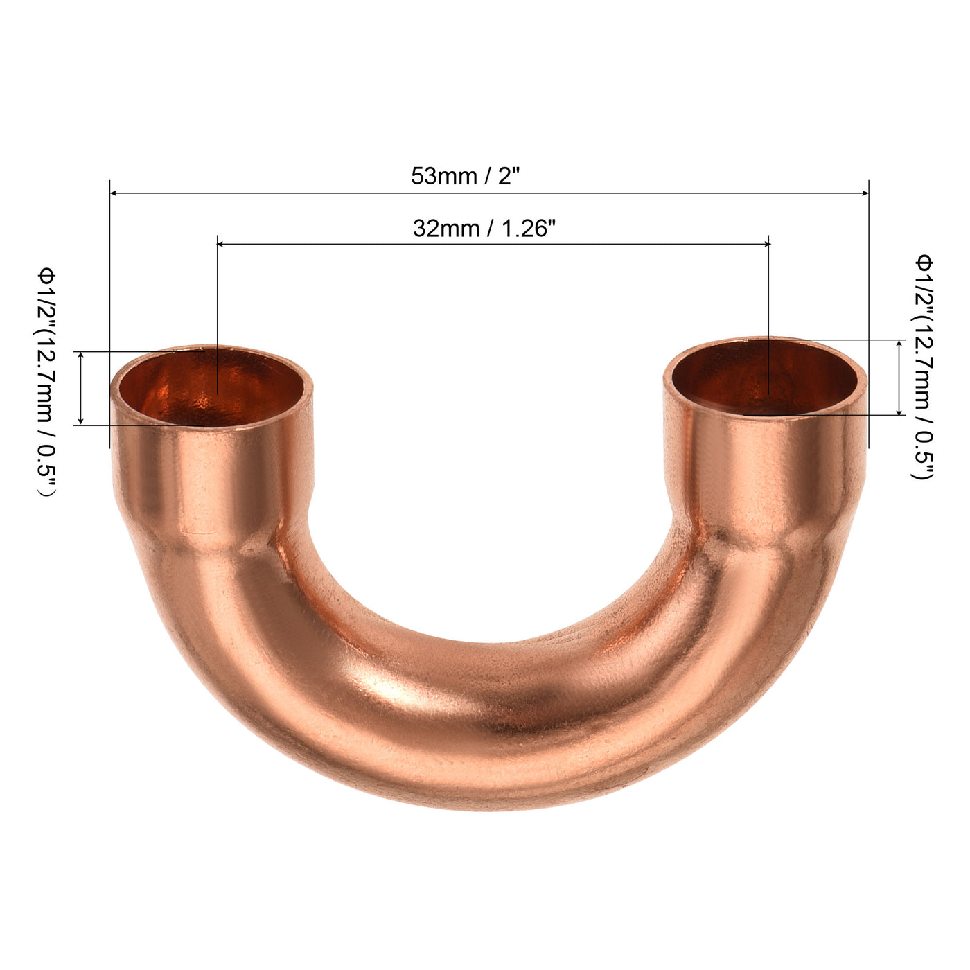 Harfington 180 Degree Return Bend Copper Fitting Welded Elbow Connection, for Refrigeration