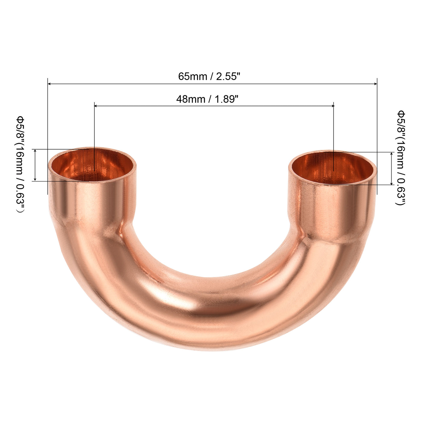 Harfington 180 Degree Return Bend Copper Fitting Welded Elbow Connection, for Refrigeration