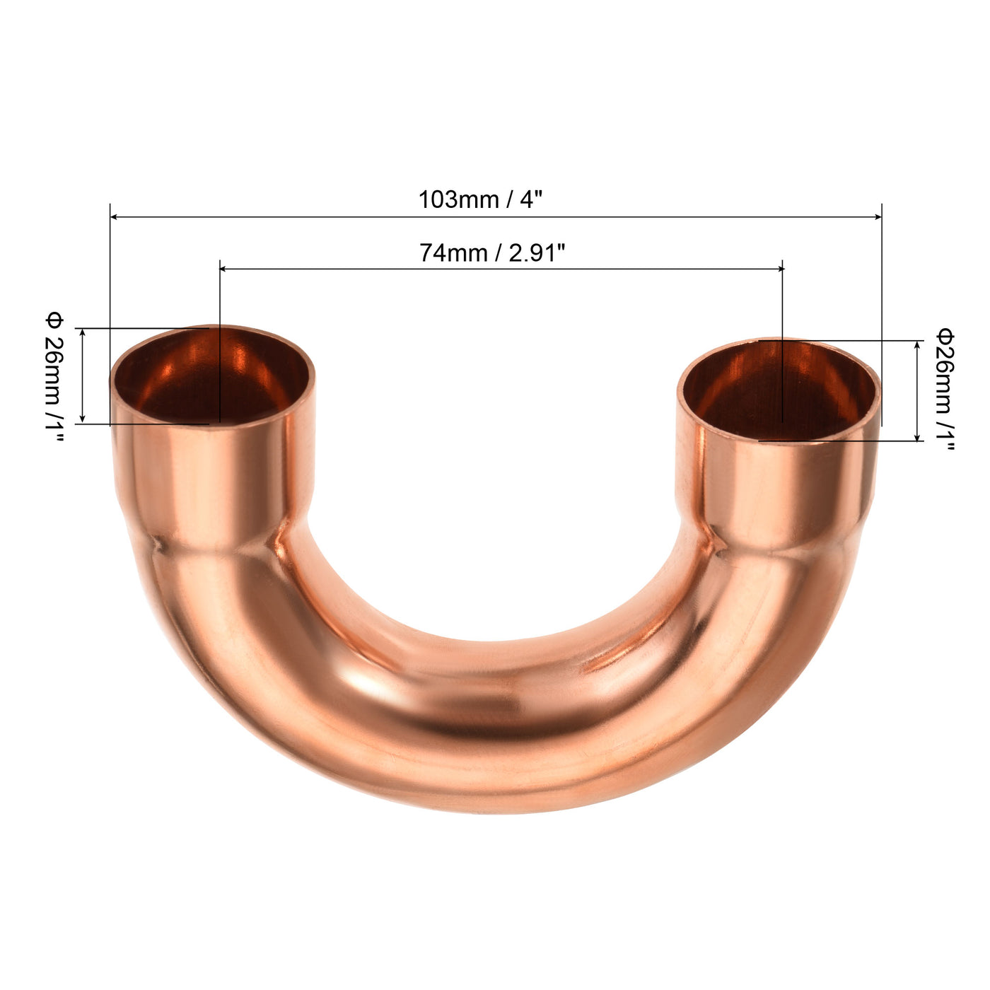 Harfington 180 Degree Return Bend Copper Fitting Welded Elbow Connection, for Refrigeration