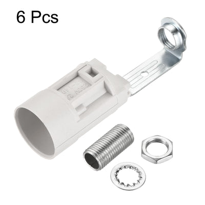 Harfington Bulb Socket Plastic Lamp Holder with Threaded Lamp Pipe Nuts for Bulbs