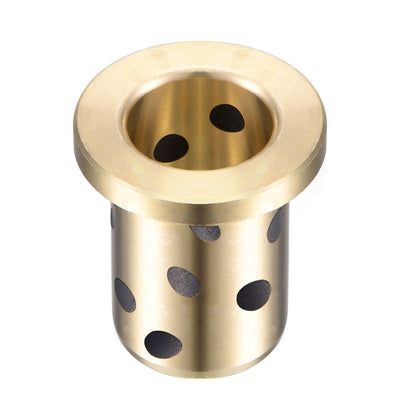 Harfington Uxcell Flanged Sleeve Bearings Wrapped Oilless Bushing Brass