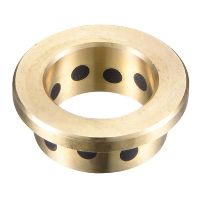 Harfington Uxcell Flanged Sleeve Bearings Wrapped Oilless Bushing Brass