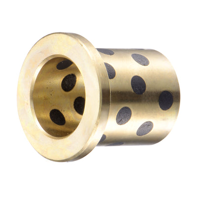 Harfington Uxcell Flanged Sleeve Bearings Wrapped Oilless Bushing Brass