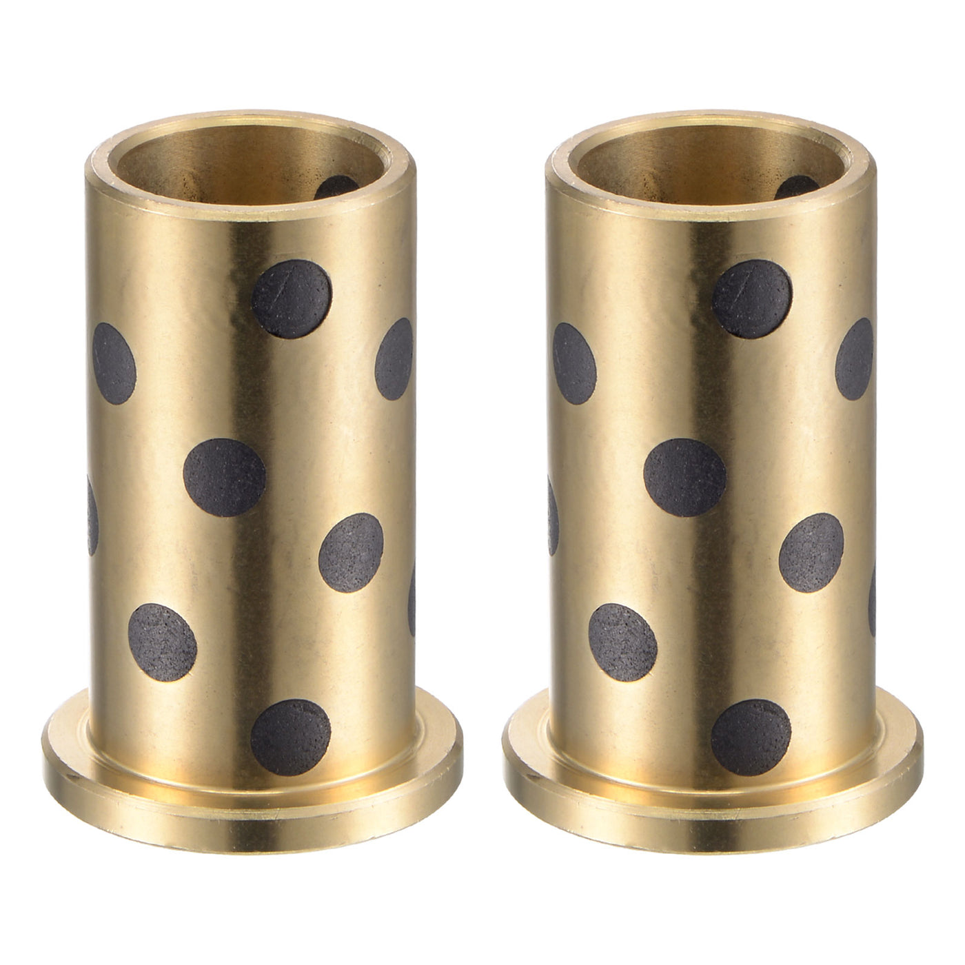 uxcell Uxcell Flanged Sleeve Bearings Wrapped Oilless Bushing Brass