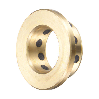 Harfington Uxcell Flanged Sleeve Bearings Wrapped Oilless Bushing Brass