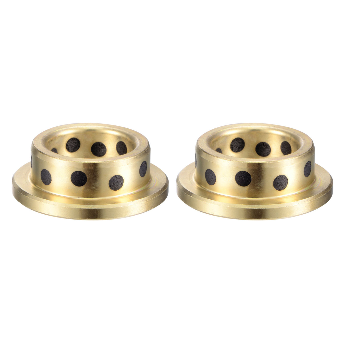 uxcell Uxcell Flanged Sleeve Bearings Wrapped Oilless Bushing Brass