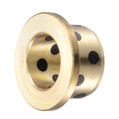 Harfington Uxcell Flanged Sleeve Bearings Wrapped Oilless Bushing Brass