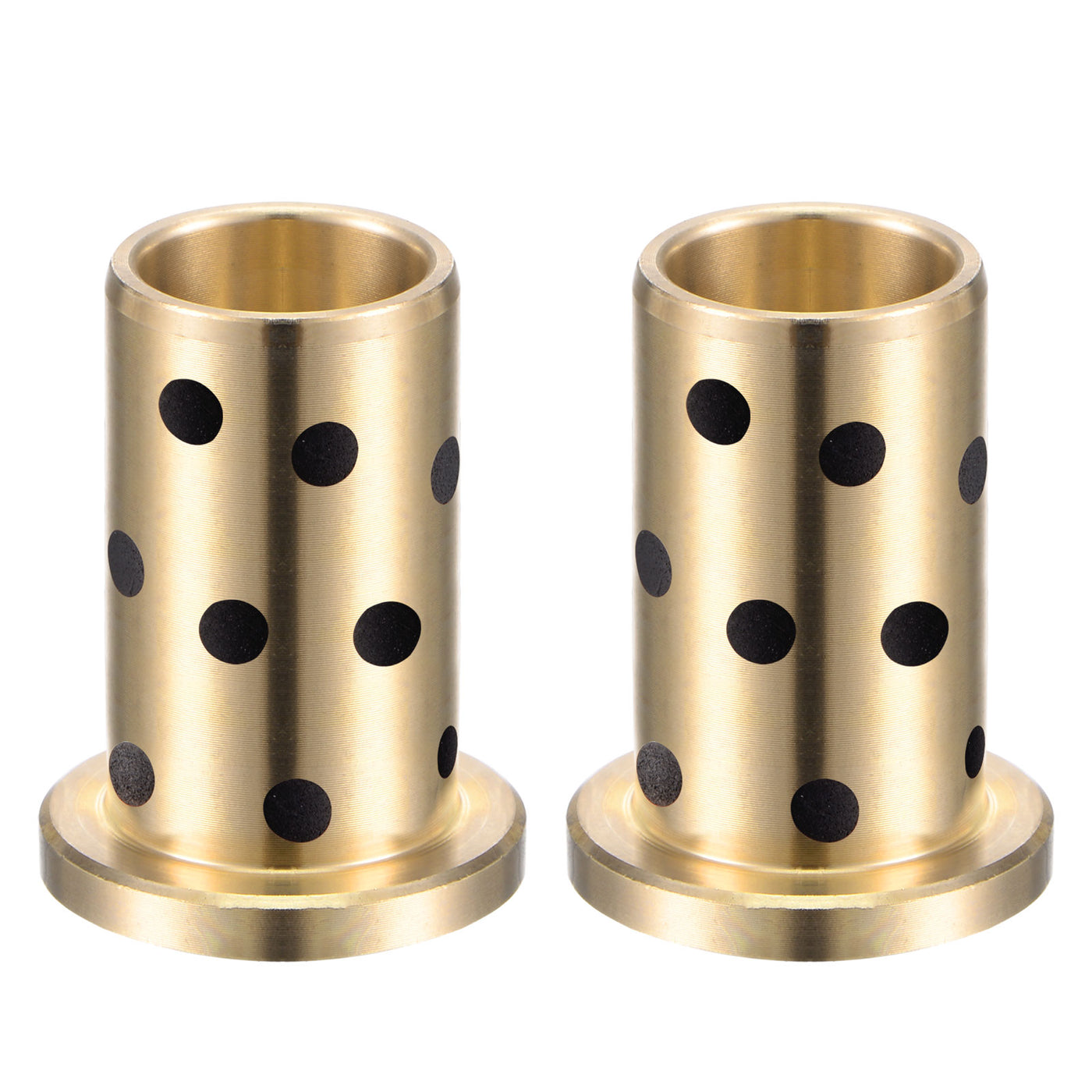 uxcell Uxcell Flanged Sleeve Bearings Wrapped Oilless Bushing Brass