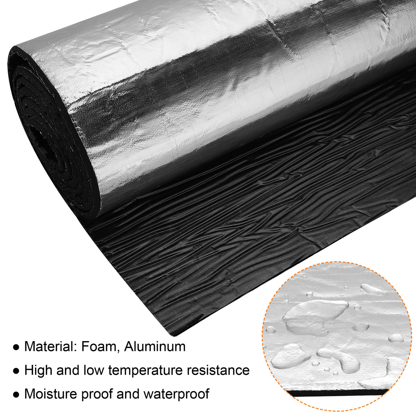 Harfington Insulation Broad Width  Thick Adhesive Heat Resistant Thermal Barrier Aluminum Foam Sheet for Roof Wall HVAC