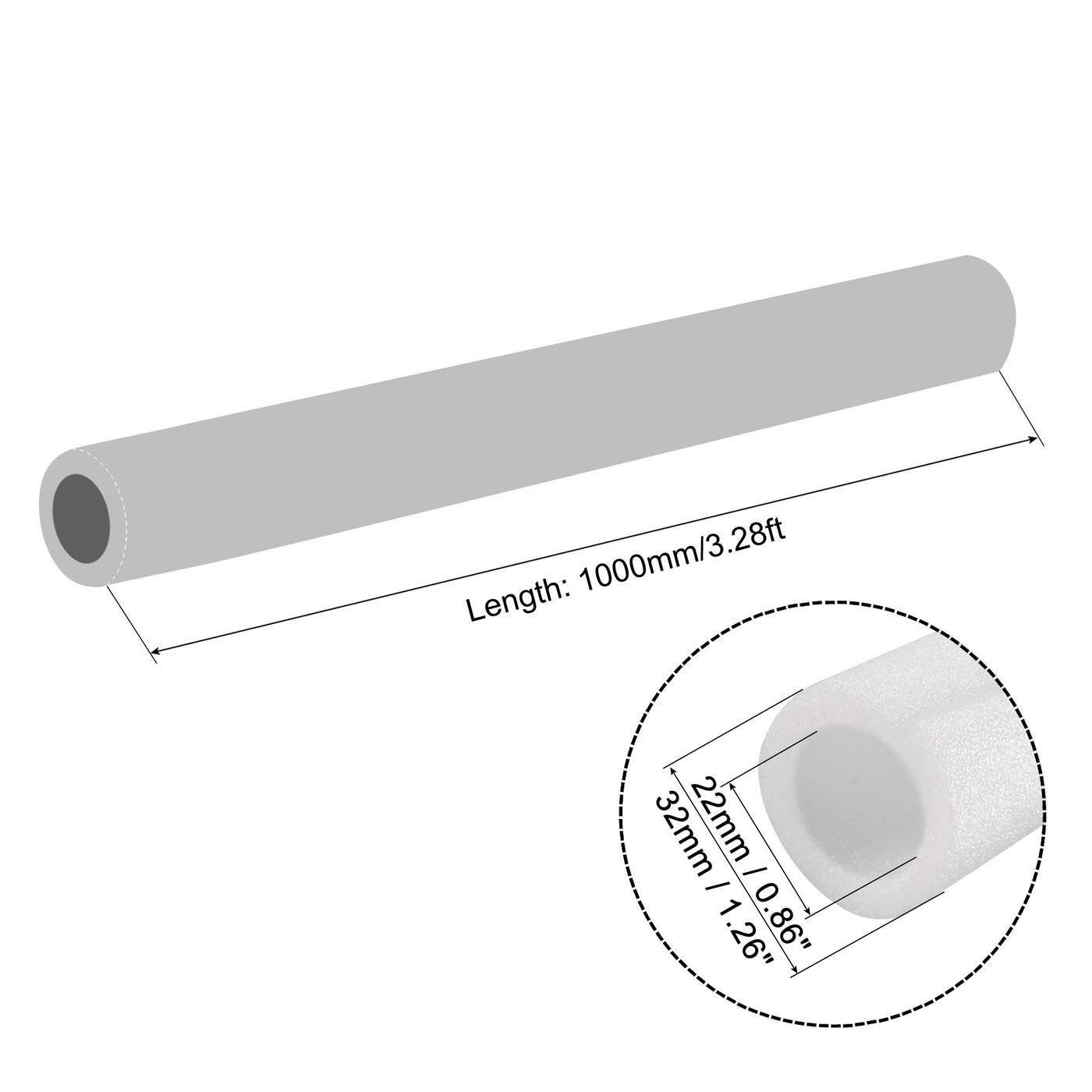 Harfington Foam Tube Sponge Protective Heat Preservation, for Pipe Insulation