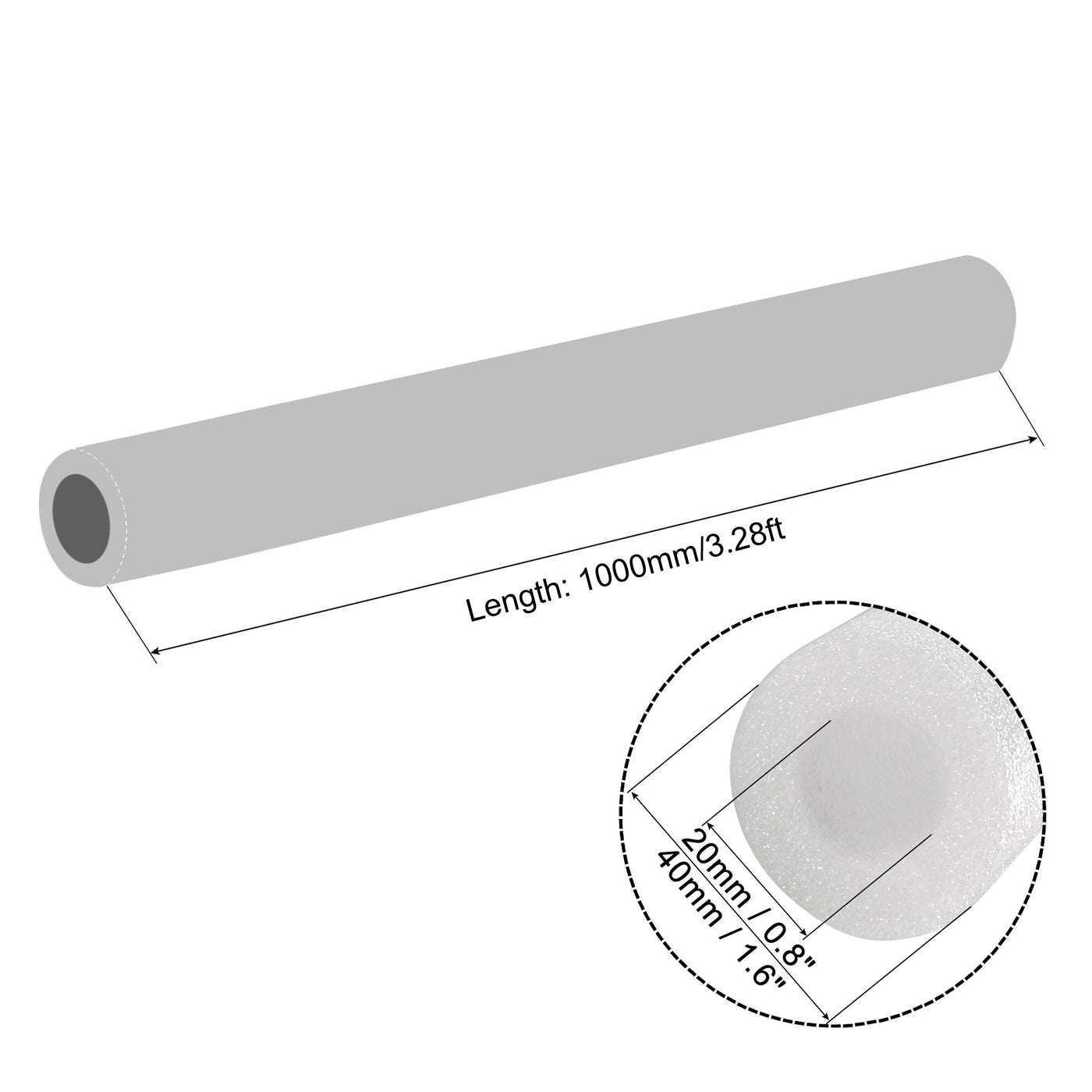 Harfington Foam Tube Sponge Protective Heat Preservation, for Pipe Insulation