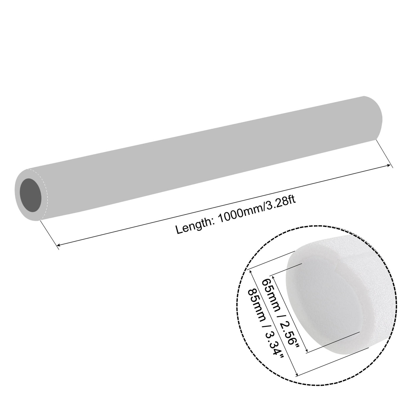 Harfington Foam Tube Sponge Protective Heat Preservation, for Pipe Insulation