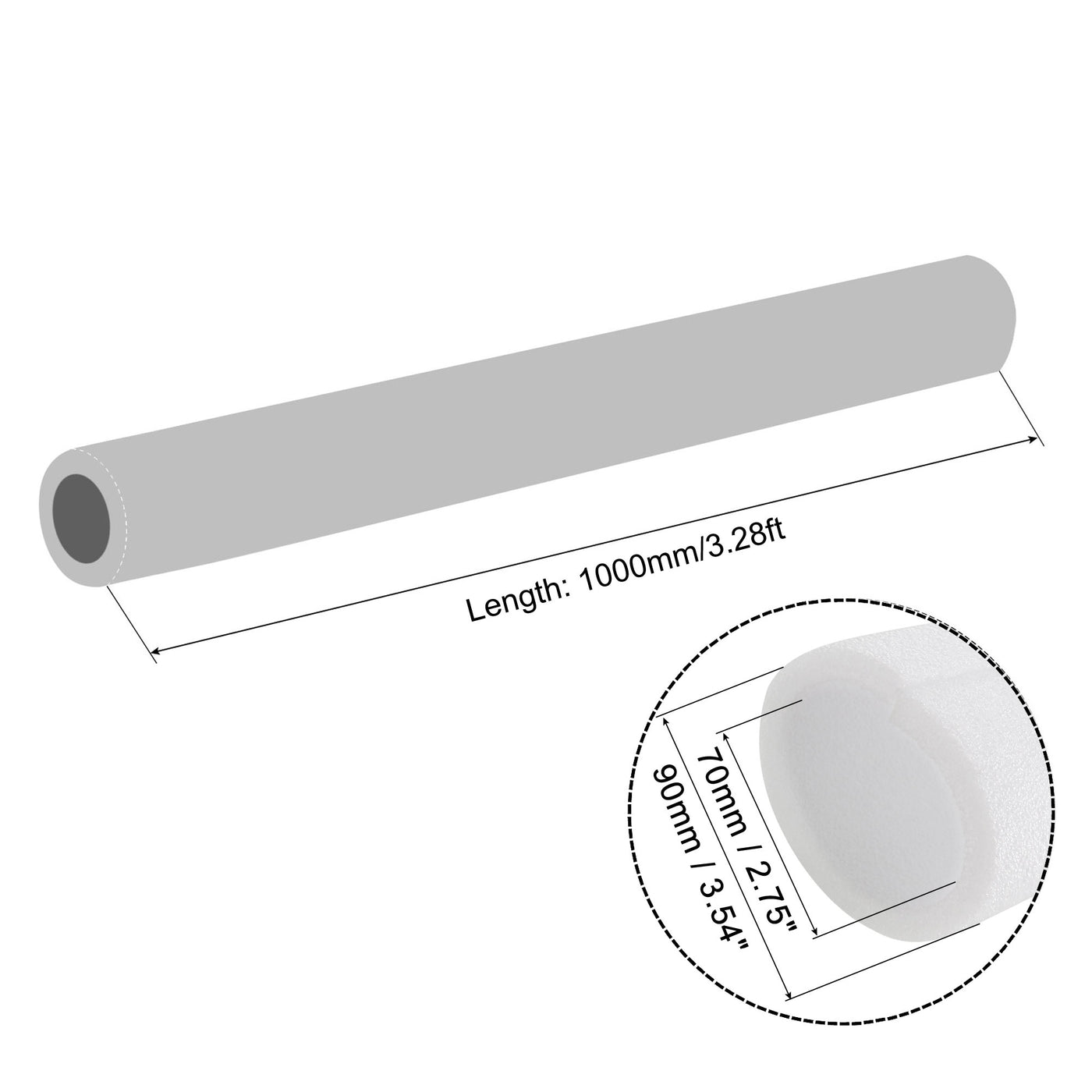 Harfington Foam Tube Sponge Protective Heat Preservation, for Pipe Insulation