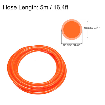 Harfington Pneumatic PU Air Hose Pipe Kits, Tube Connector with Push to Connect Fitting