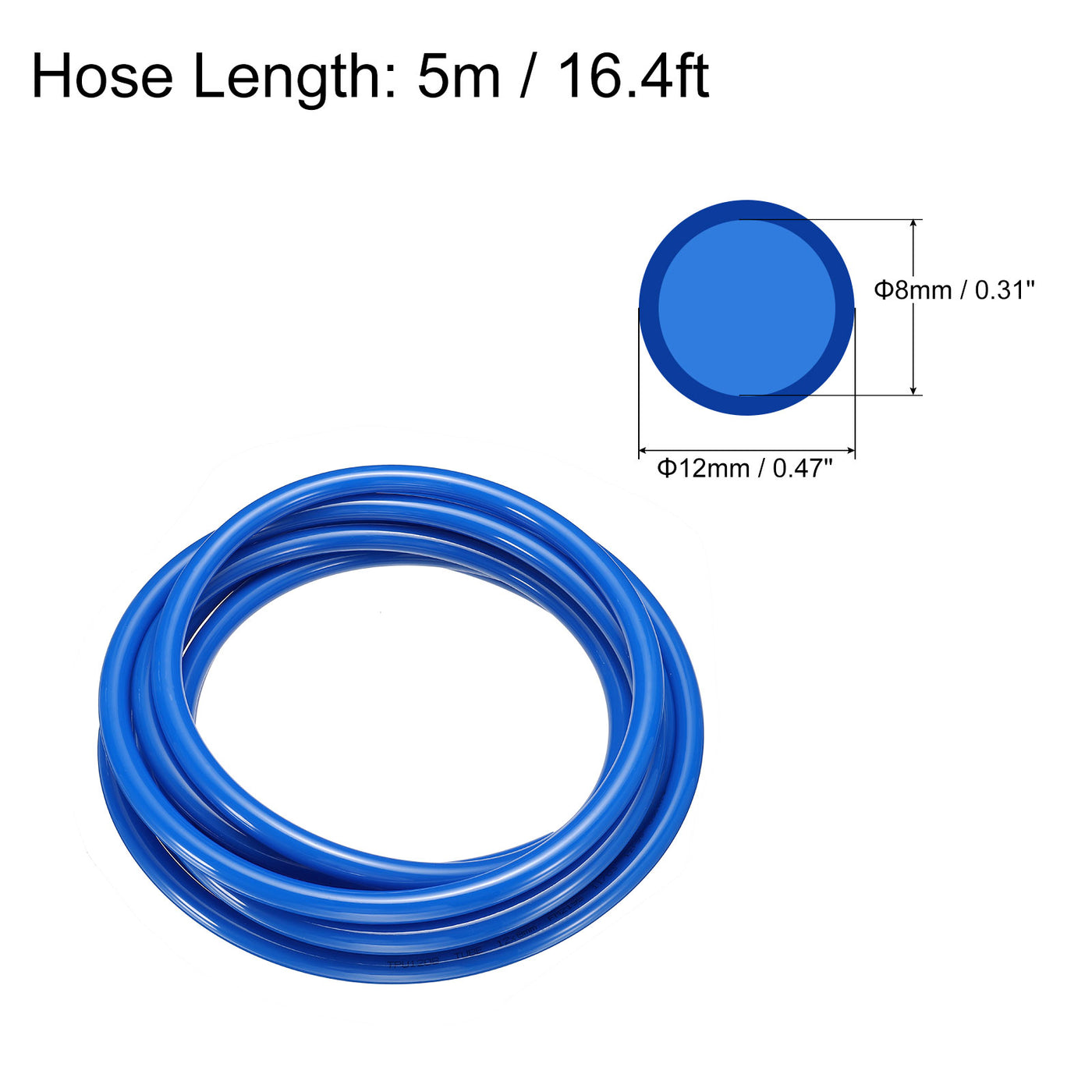 Harfington Pneumatic PU Air Hose Pipe Kits, Tube Connectors with Push to Connect Fitting