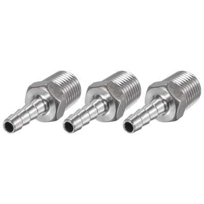 Harfington Hose Barb Fitting OD x PT Male Thread Stainless Steel Straight Pipe Connectors for Water Air Fuel