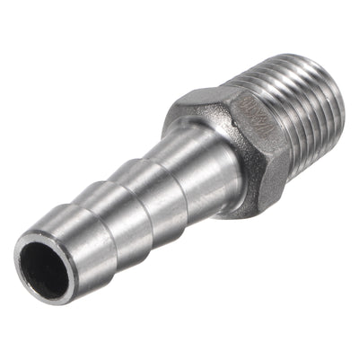 Harfington Hose Barb Fitting OD x PT Male Thread Stainless Steel Straight Pipe Connector for Water Air Fuel