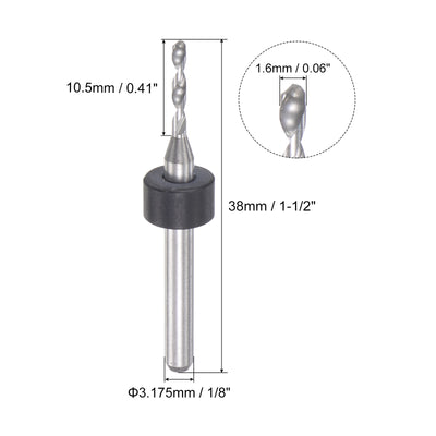 Harfington Uxcell Tungsten Carbide CNC Engraving Micro PCB Drill Bits Tool