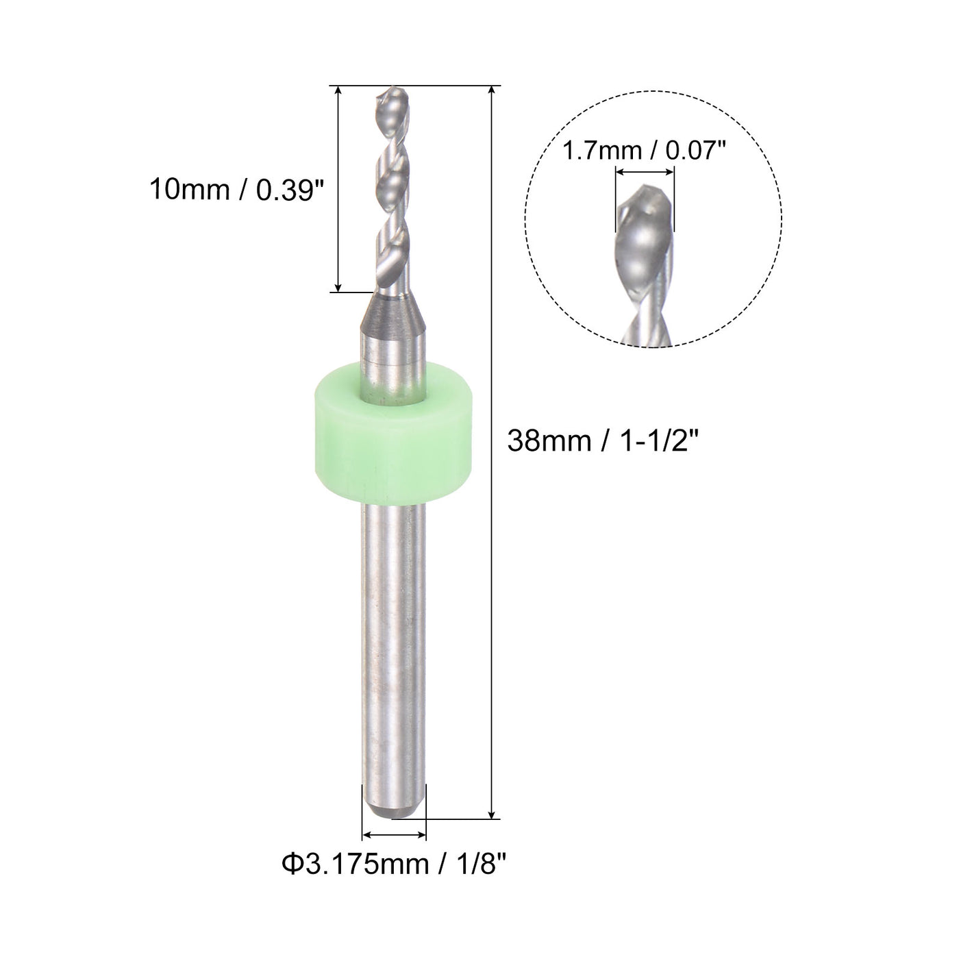 uxcell Uxcell Tungsten Carbide CNC Engraving Micro PCB Drill Bits Tool