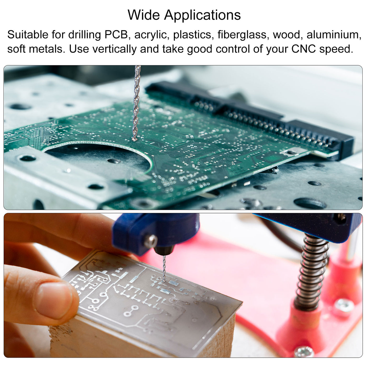 uxcell Uxcell Tungsten Carbide CNC Engraving Micro PCB Drill Bits Tool