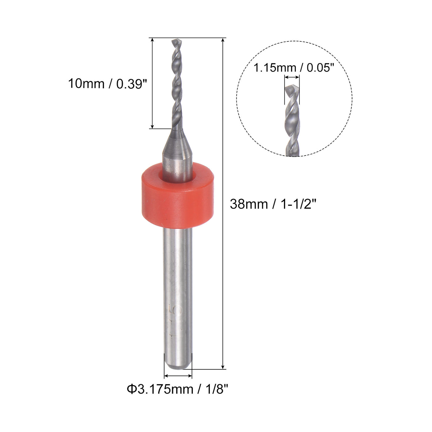 uxcell Uxcell Tungsten Carbide CNC Engraving Micro PCB Drill Bits Tool