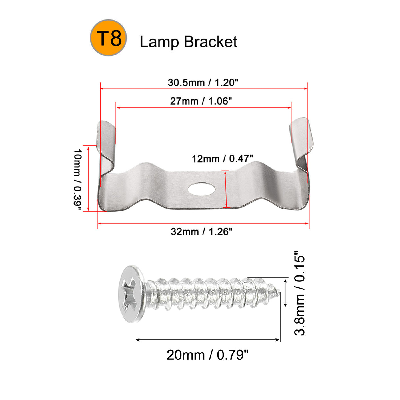 Harfington Clips Bracket Hanger Fluorescent Tube Light Fixture Holder Clamps with Screws Hollow Pipes for LED Ceiling Lamp