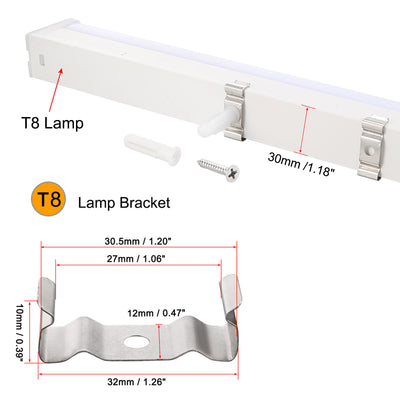 Harfington Clips Bracket Hanger Fluorescent Tube Light Fixture Holder Clamps with Screws Hollow Pipes for LED Ceiling Lamp