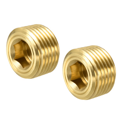 Harfington Brass Pipe Plug Male Thread Hex Internal Head Socket Fitting for Water Air Fuel Pipeline