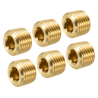 Harfington Brass Pipe Plug Male Thread Hex Internal Head Socket Fitting Water Air Fuel Pipeline