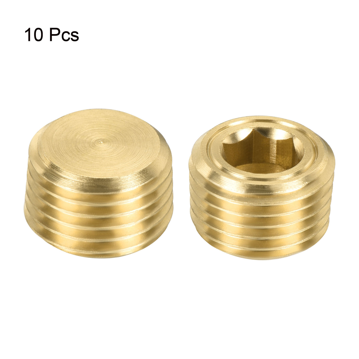 Harfington Brass Pipe Plug Male Thread Hex Internal Head Socket Fitting for Water Air Fuel Pipe