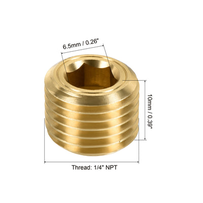 Harfington Brass Pipe Plug Male Thread Hex Internal Head Socket Fitting for Water Air Fuel Pipe