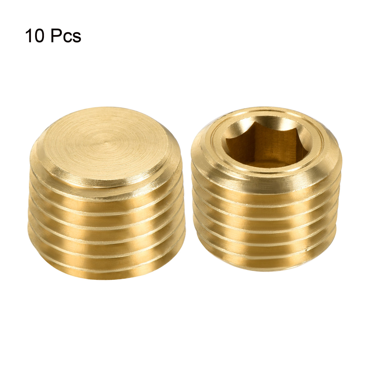 Harfington Brass Pipe Plug Male Thread Hex Internal Head Socket Fitting for Water Air Fuel Pipe