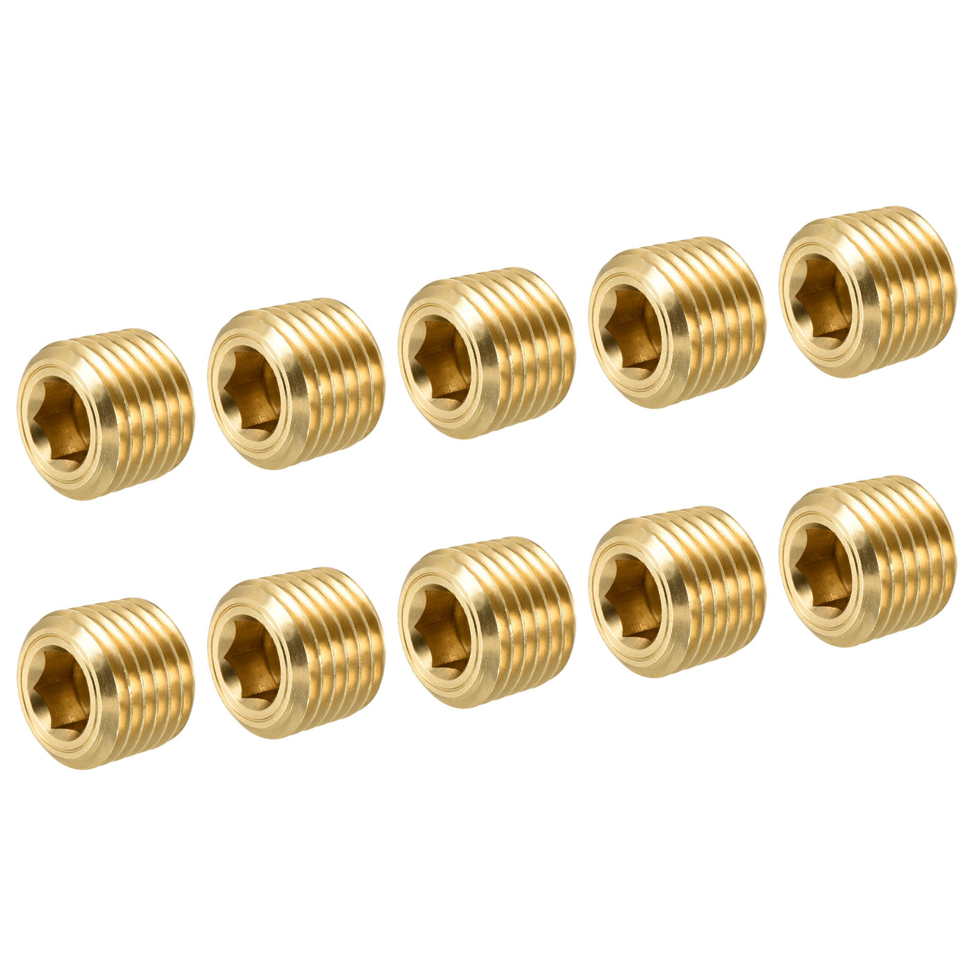 Harfington Brass Pipe Plug Male Thread Hex Internal Head Socket Fitting for Water Air Fuel Pipe