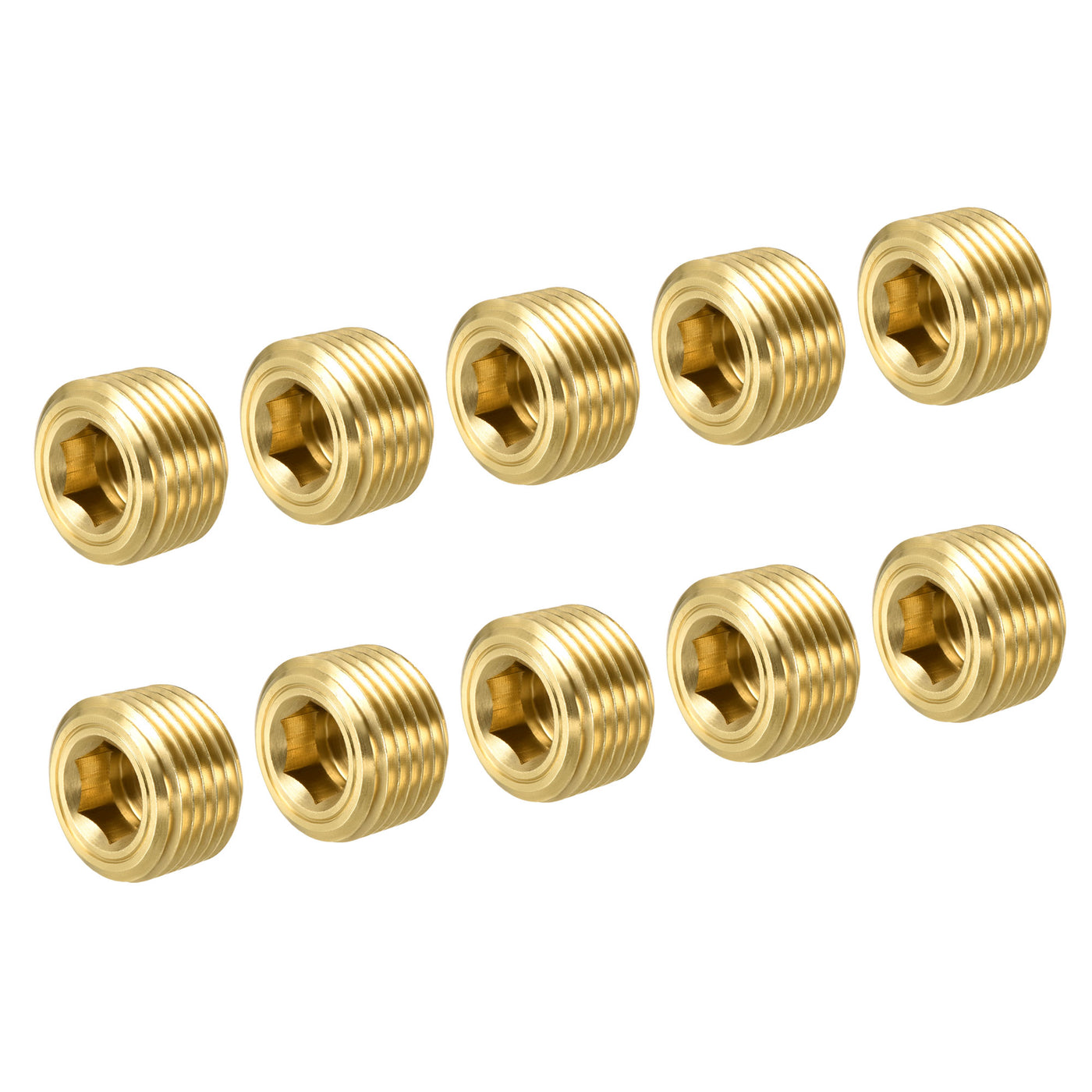 Harfington Brass Pipe Plug Male Thread Hex Internal Head Socket Fitting for Water Air Fuel Pipe