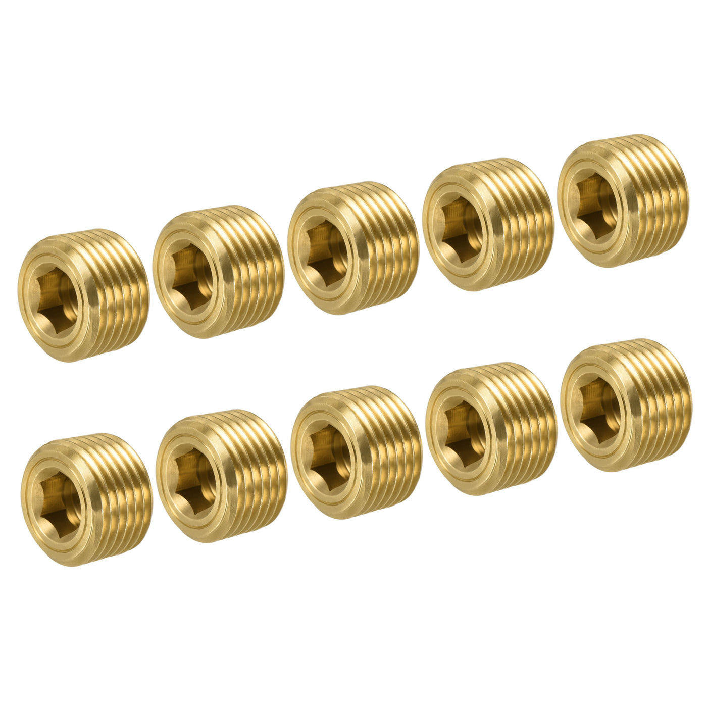 Harfington Brass Pipe Plug Male Thread Hex Internal Head Socket Fitting for Water Air Fuel Pipe