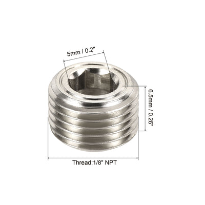 Harfington Brass Pipe Plug Male Thread Hex Internal Head Socket Fitting for Water Air Fuel Pipeline Galvanized