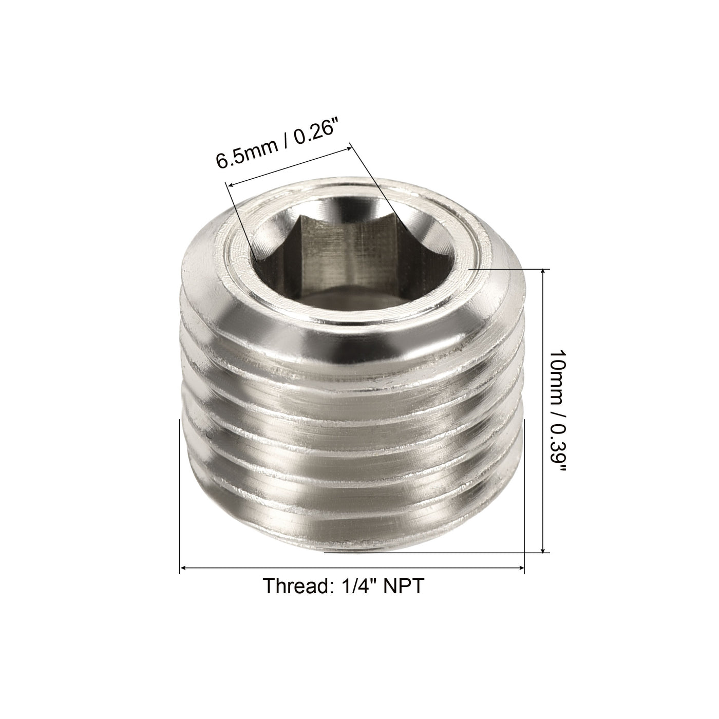 Harfington Brass Pipe Plug Male Thread Hex Internal Head Socket Fitting for Water Air Fuel Pipeline Galvanized