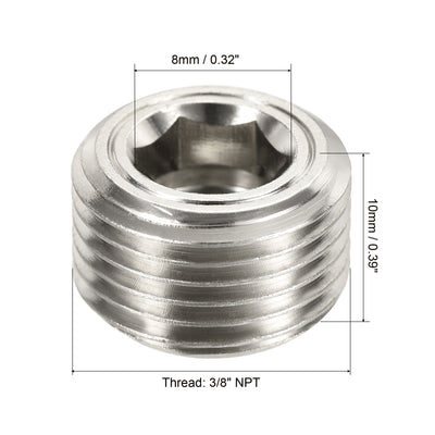 Harfington Brass Pipe Plug Male Thread Hex Internal Head Socket Fitting for Water Air Fuel Pipeline Galvanized