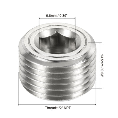 Harfington Brass Pipe Plug Male Thread Hex Internal Head Socket Fitting for Water Air Fuel Pipeline Galvanized