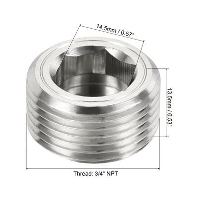 Harfington Brass Pipe Plug Male Thread Hex Internal Head Socket Fitting for Water Air Fuel Pipeline Galvanized